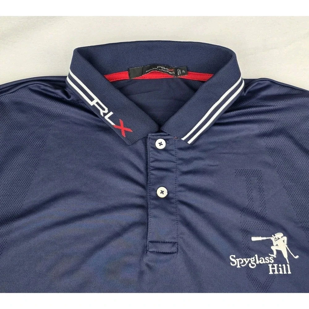 RLX Ralph Lauren Polo Shirt Mens XL Blue Gray Spyglass Hill Golf Performance